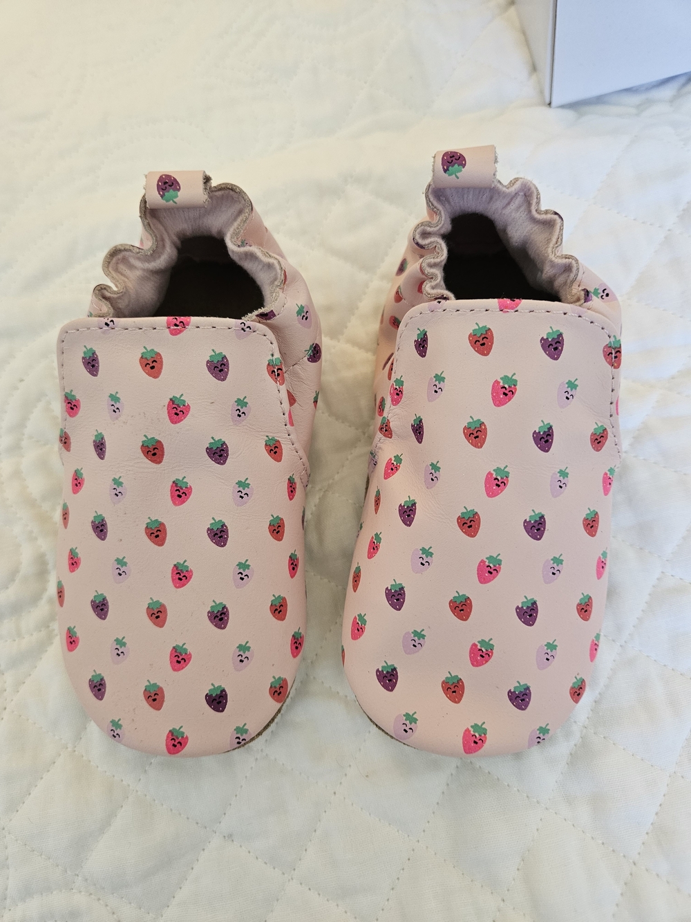 Robeez Pink Strawberry Print Moccasins 18-24 Months